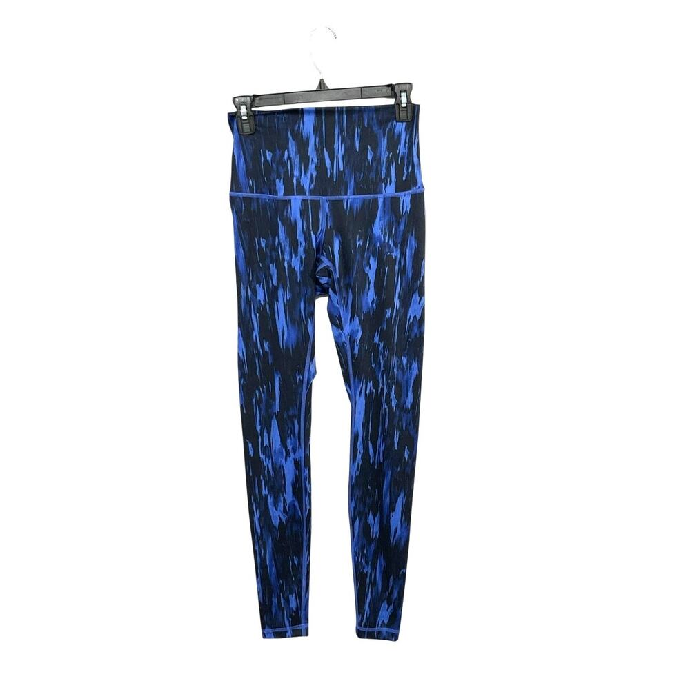 Lululemon Wunder Under High Rise Blue/Black Abstract Ankle Leggings 6 Small